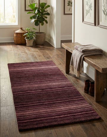 2' 4 x 4' 8 Hand Knotted Gabbeh Wool Runner Rug