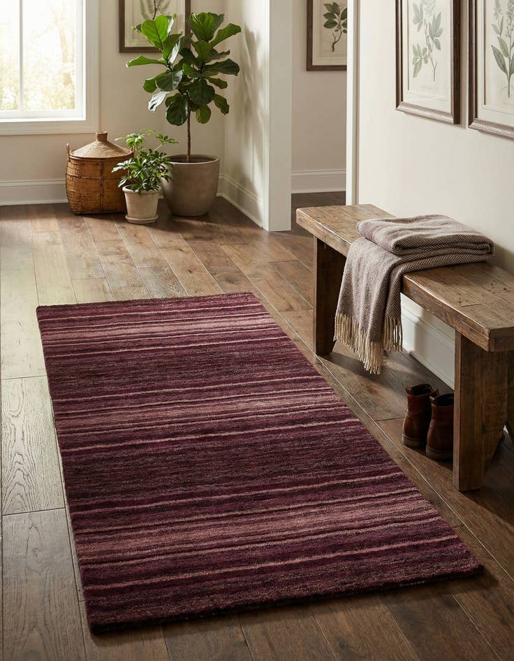 Detail image of 2' 4 x 4' 8  Hand Knotted Gabbeh Wool Runner Rug