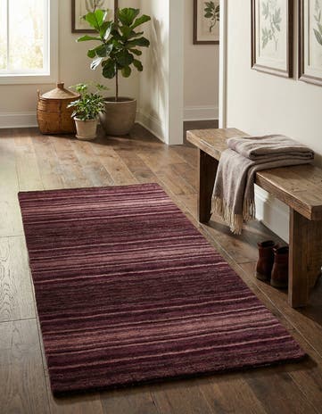 2' 4 x 4' 8 Hand Knotted Gabbeh Wool Runner Rug