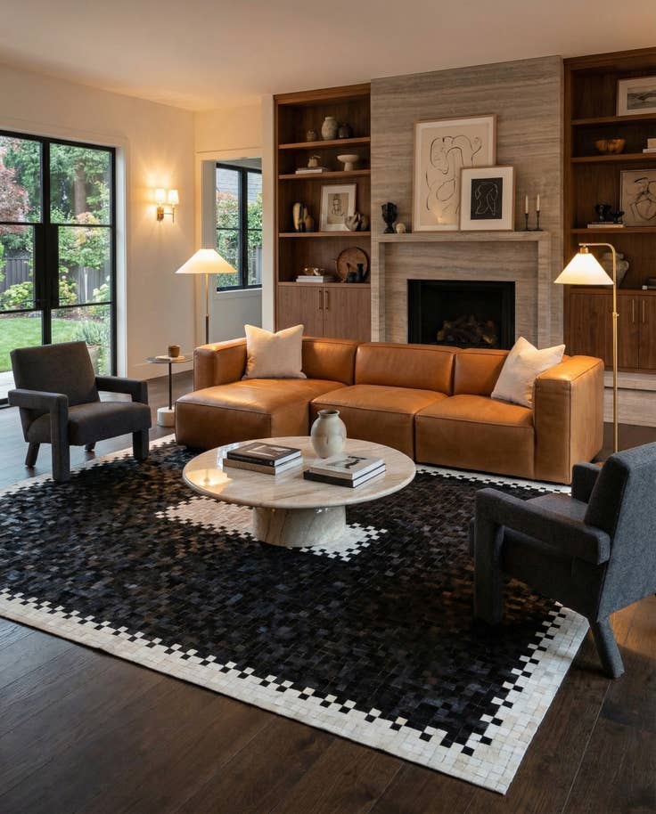 Detail image of 8' 2 x 9' 11 Cowhide Stocks Rug