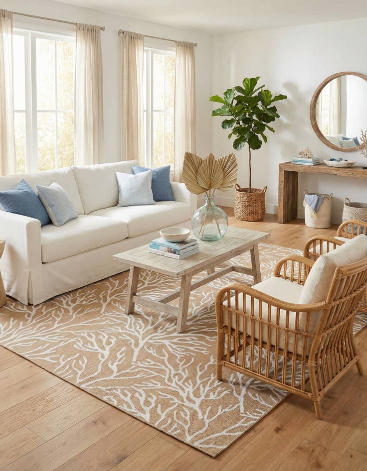 Detail image of  10' x 14'  Washable Coastal Indoor / Outdoor Rug