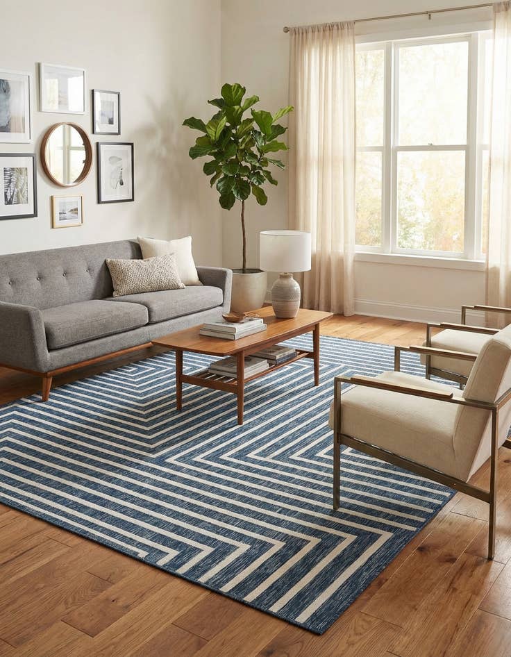 Detail image of  7' 10 x 10'  Washable Modern Indoor / Outdoor Rug