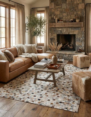 5' 1 x 7' 11 Cowhide Stocks Rug
