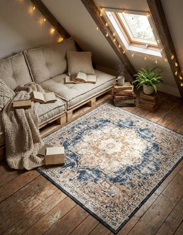 Dark Blue Eliza Square Rug