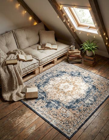 Dark Blue Eliza Square Rug