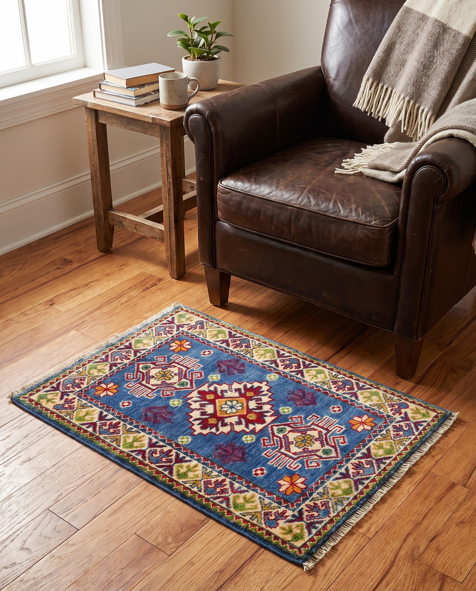 2' 2 x 2' 11 Hand Knotted Kazak Rug