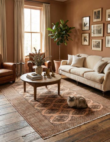 4' 4 x 6' 1 Hand Knotted Ultra Vintage Persian Wool Rug