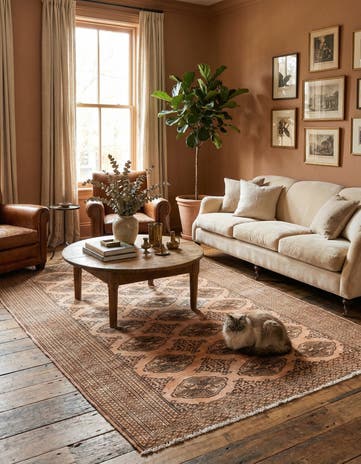 4' 4 x 6' 1 Hand Knotted Ultra Vintage Persian Wool Rug