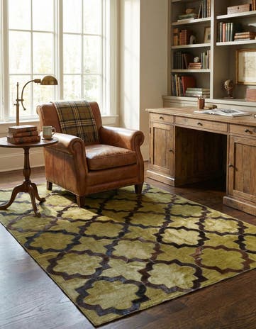 3' 9 x 5' 9 Cowhide Leather Rug