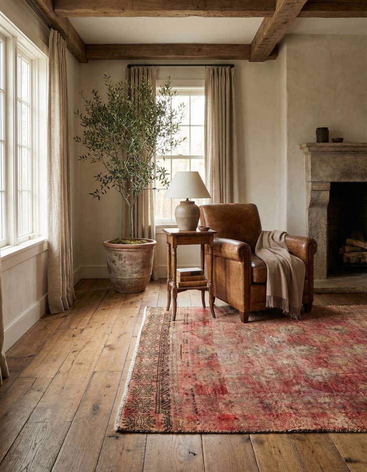 Detail image of 2' 9 x 4' 10  Hand Knotted Ultra Vintage Persian Wool Rug