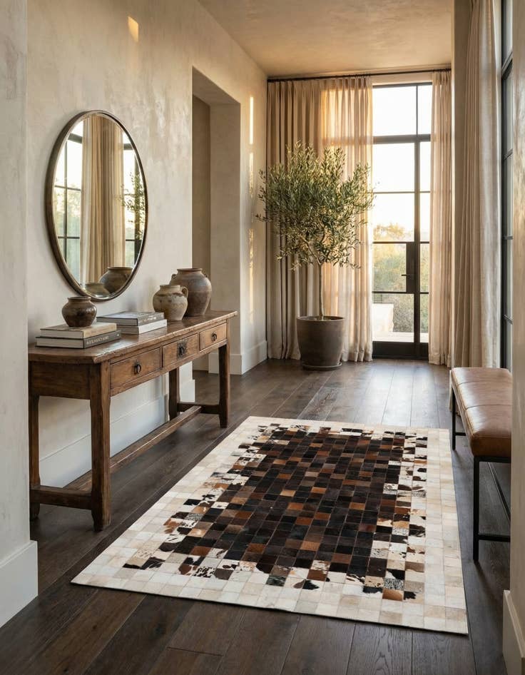 Detail image of 5' x 8' Cowhide Stocks Rug