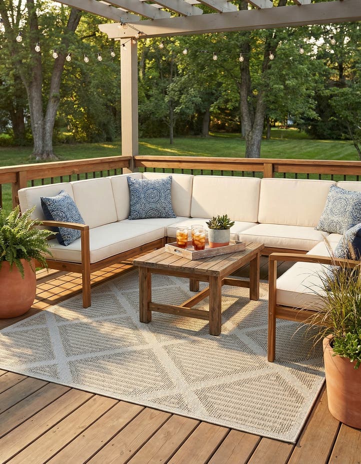7' 10 x 7' 10 Easy-Clean Lattice Indoor / Outdoo...
