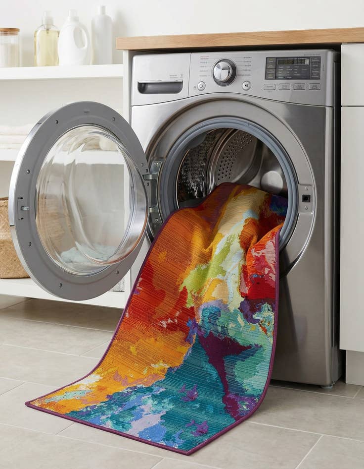 Detail image of 2' x 8'  Washable Modern Indoor / Outdoor Runner Rug