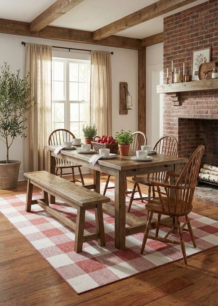 7' 10 x 10' Easy-Clean Checkered Indoor / Outdoor Rug