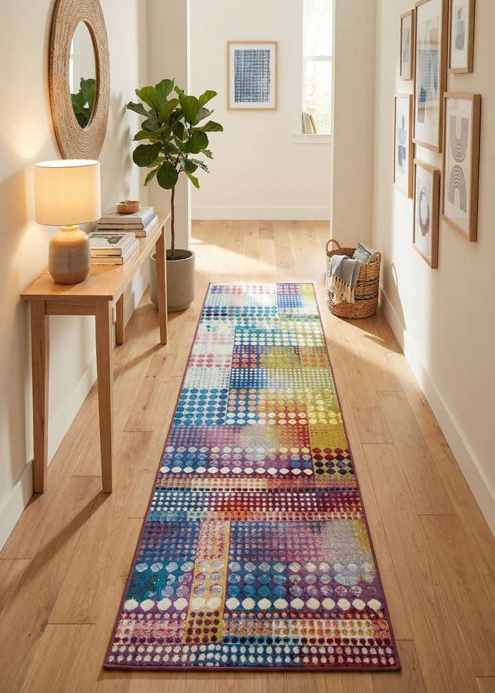 2' 7 x 10' Easy-Clean Modern Indoor / Outdoor Runner Rug