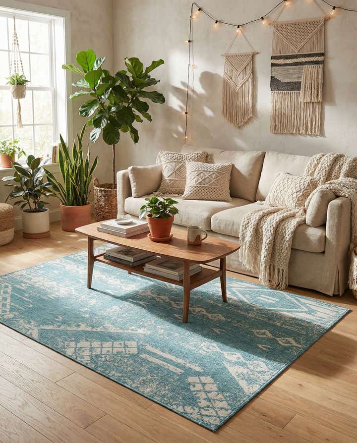 5' 3 x 8' Easy-Clean Bohemian Indoor / Outdoor Rug