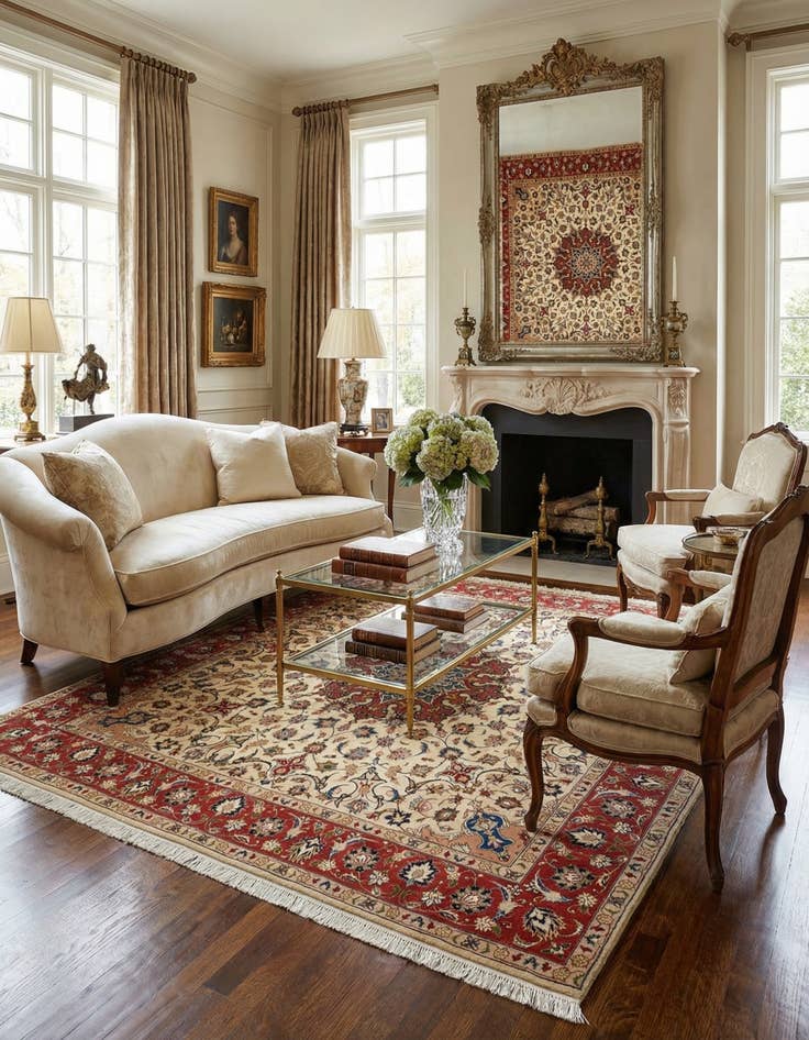 Detail image of 6' 5 x 6' 9 Tabriz Square Rug