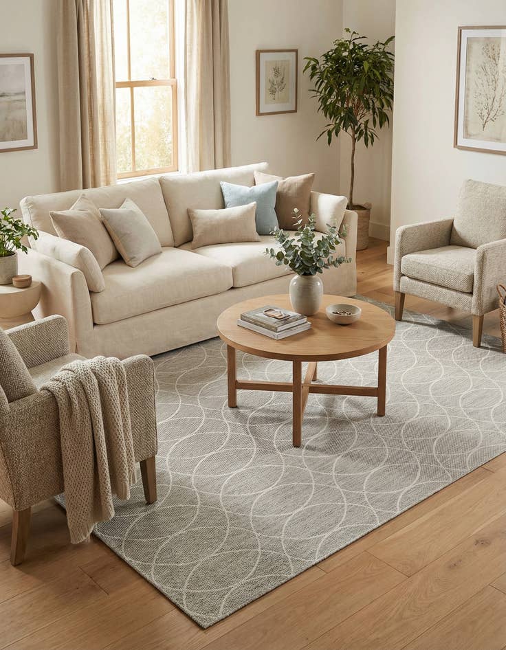 Detail image of  7' 10 x 11'  Washable Lattice Indoor / Outdoor Rug