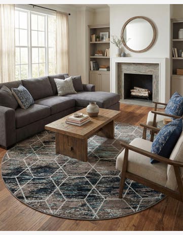 10' x 10' Trellis Frieze Round Rug