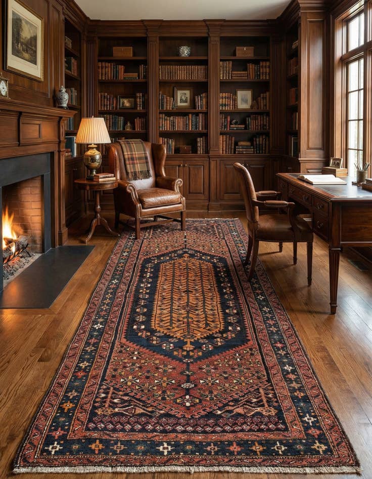 Detail image of 4' x 9' 6 Hamedan Rug