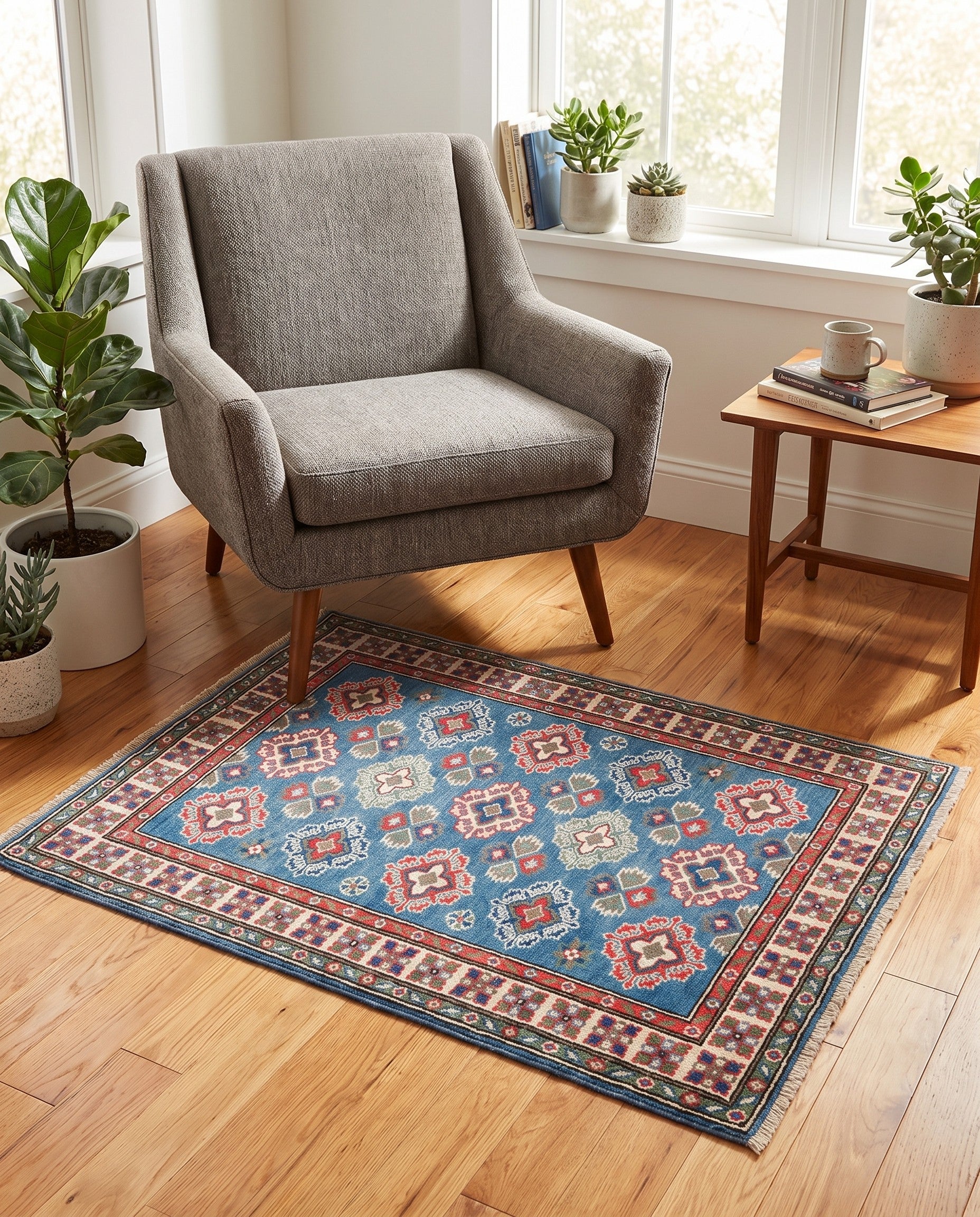 3' 3 x 4' 9 Hand Knotted Kazak Rug