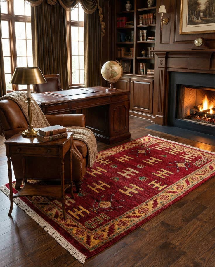 Detail image of 3' 3 x 5' Hand Knotted Ziegler Wool Rug