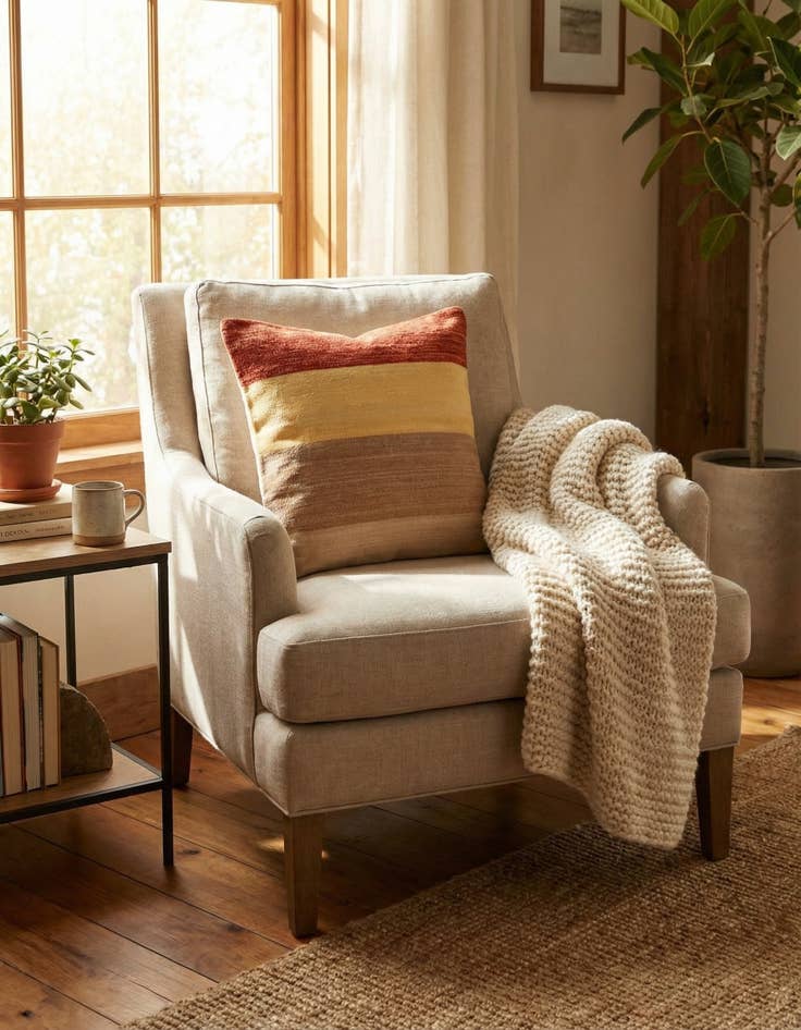 Detail image of 2' 5 x 2' 6  Hand Woven Pillow Wool Square Rug