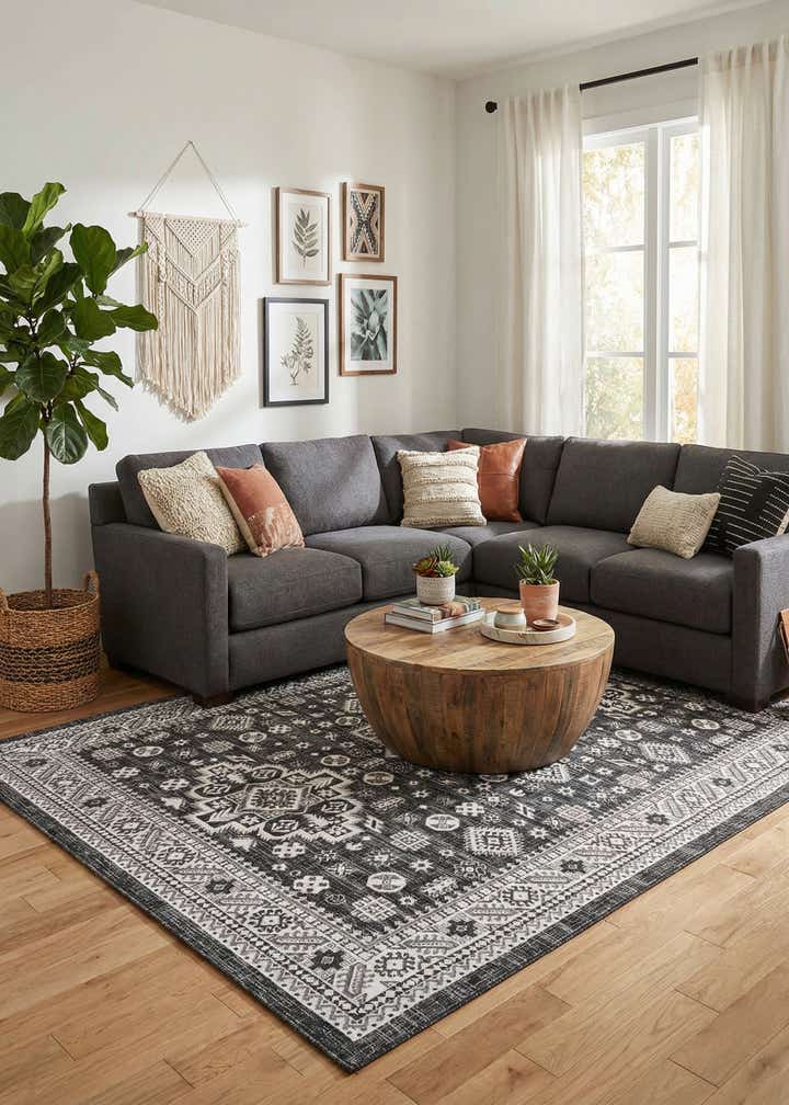 9' x 12' Easy-Clean Aztec Indoor / Outdoor Rug
