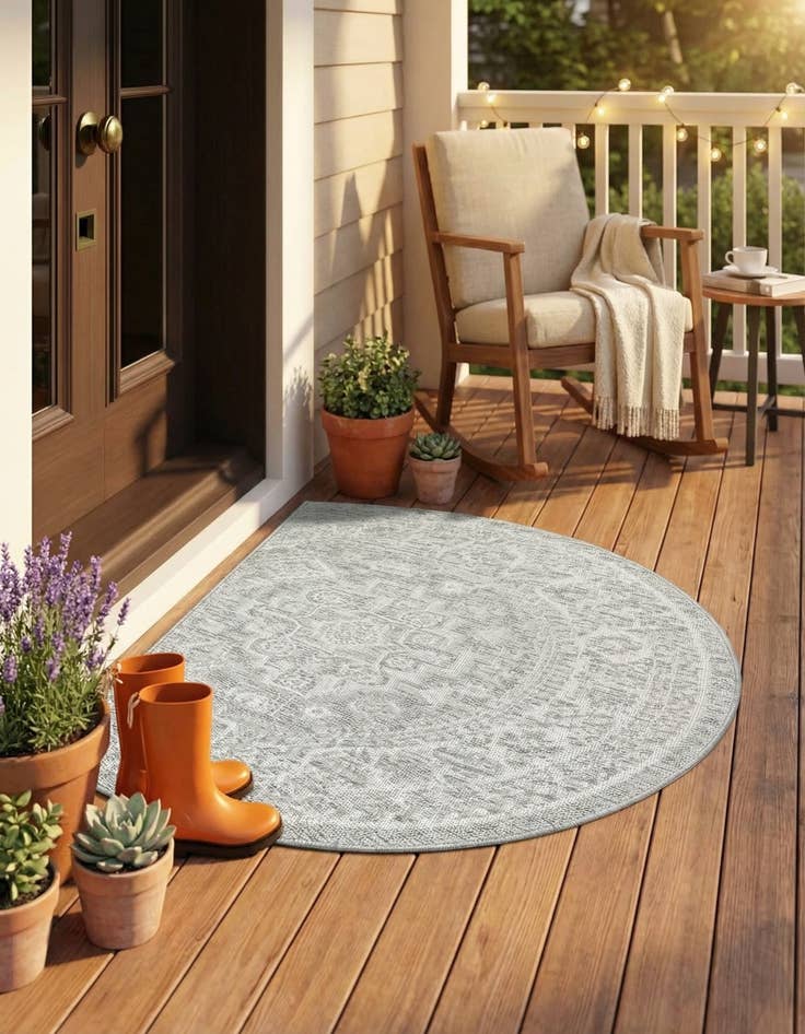 Detail image of 2' 7 x 4' Easy-Clean Aztec Indoor / Outdoor Hearth Rug
