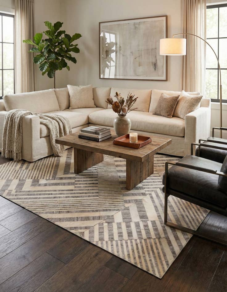 Detail image of 5' 1 x 8' 1 Cowhide Rug