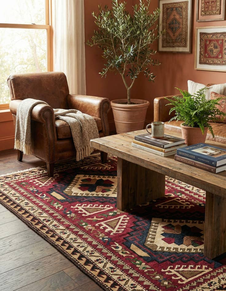 Detail image of 3' 10 x 5' 4  Hand Knotted Kars Wool Rug