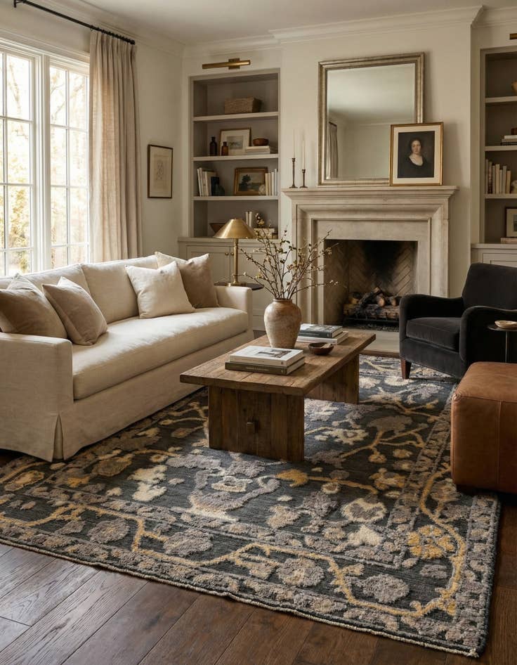 Detail image of 8' 7 x 12' 2  Hand Knotted Oushak Wool Rug