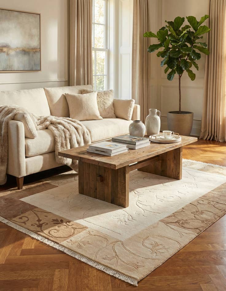 Detail image of 4' 7 x 6' 11  Hand Knotted Darya Wool Rug