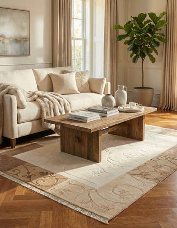 4' 7 x 6' 11 Hand Knotted Darya Wool Rug