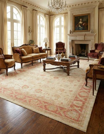 15' 7 x 22' 8 Hand Knotted Peshawar Ziegler Oriental Rug