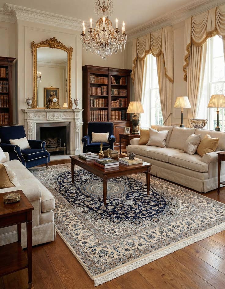 Detail image of 5' 7 x 9' 5  Hand Knotted Nain Rug