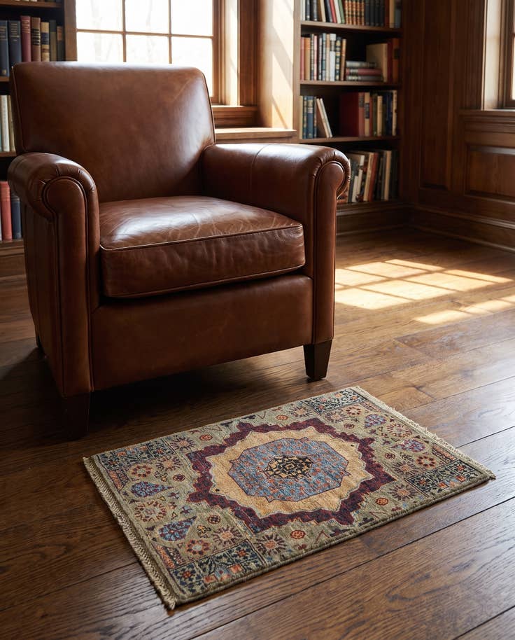 Detail image of 60cm x 95cm anudado a mano Mamluk Ziegler Alfombra