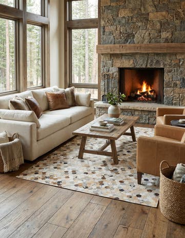 5' 2 x 7' 5 Cowhide Stocks Rug