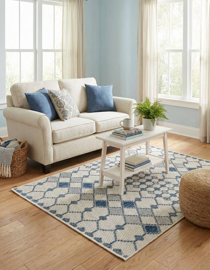 Detail image of 3' x 5' 3  Washable Trellis Indoor / Outdoor Rug