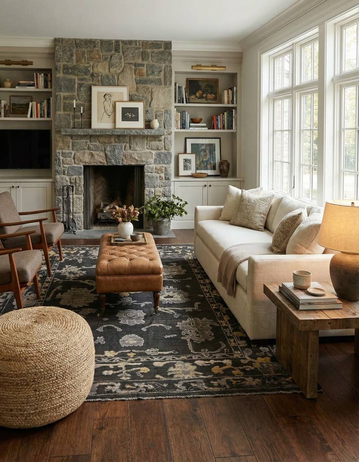 Detail image of 9' 4 x 12' 3  Hand Knotted Oushak Wool Rug