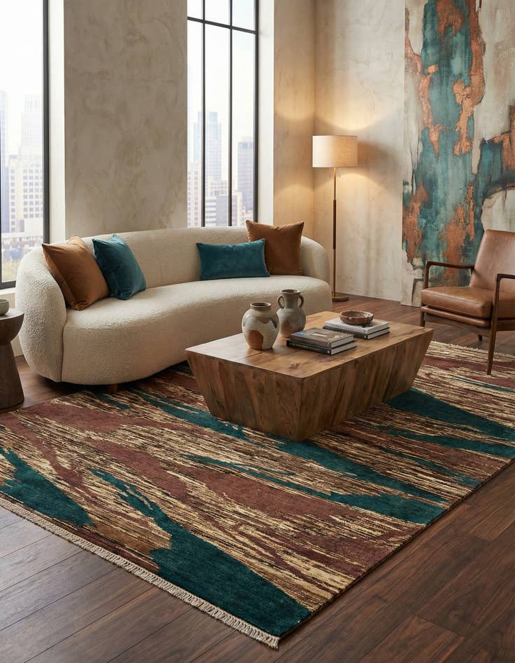 Detail image of 5' 9 x 7' 10  Hand Knotted Modern Ziegler Rug