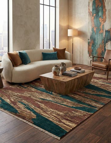 5' 9 x 7' 10 Hand Knotted Modern Ziegler Rug