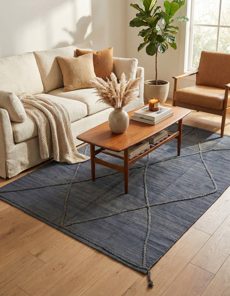 Detail image of 5' 9 x 7' 10 Hand Knotted Moroccan Wool Rug