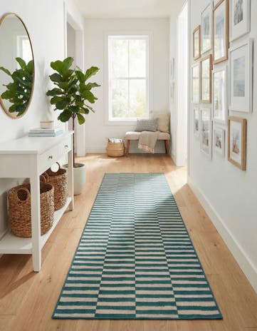 Turquoise Tribeca Runner Rug