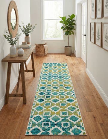 Blue Azalea Runner Rug