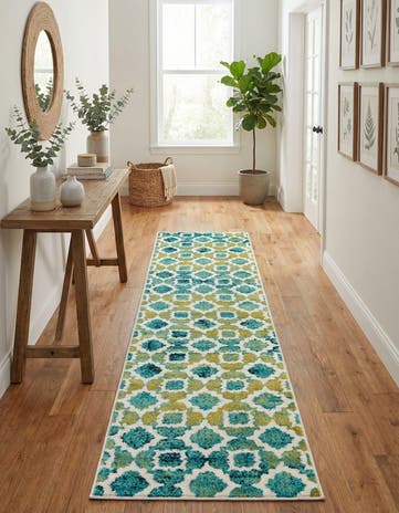 Blue Azalea Runner Rug