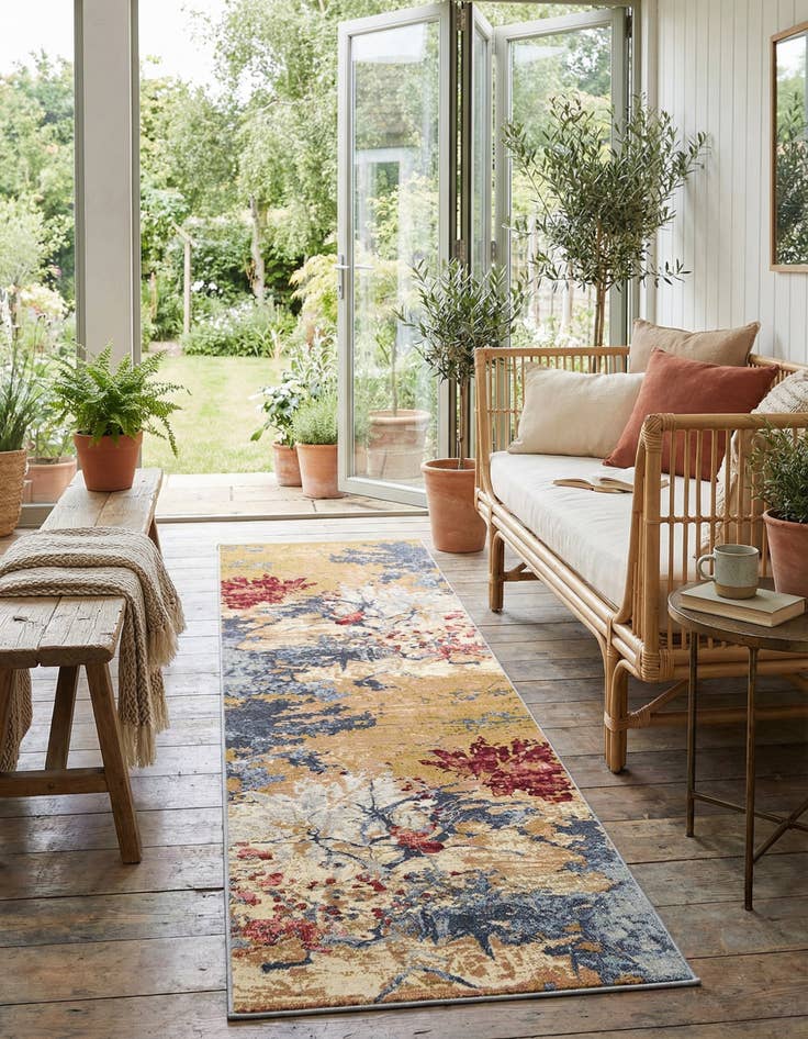 Detail image of 2' 7 x 12'  Washable Modern Indoor / Outdoor Runner Rug