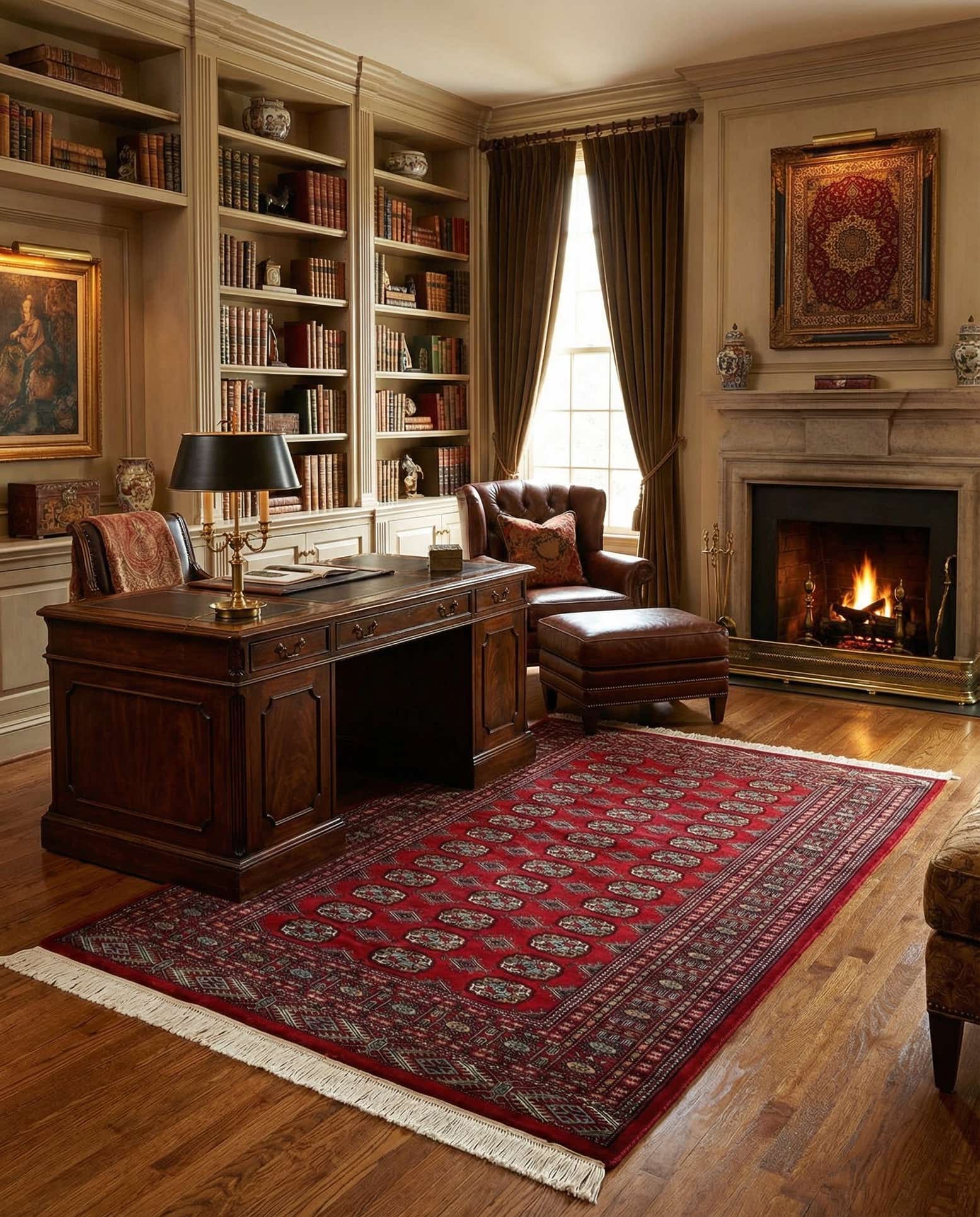 4' 4 x 5' 11 Hand Knotted Bokhara Oriental Wool Rug