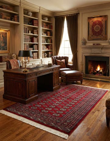 4' 4 x 5' 11 Hand Knotted Bokhara Oriental Wool Rug