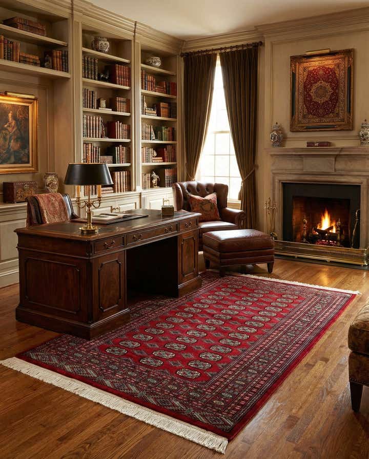 4' 4 x 5' 11 Hand Knotted Bokhara Oriental Wool Rug